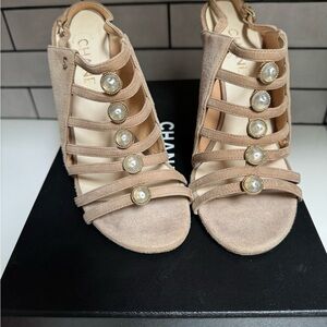 Chanel Kid suede shoes